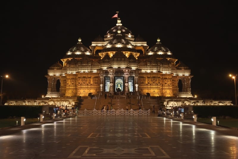 Front view of Akshardham Temple, East Delhi