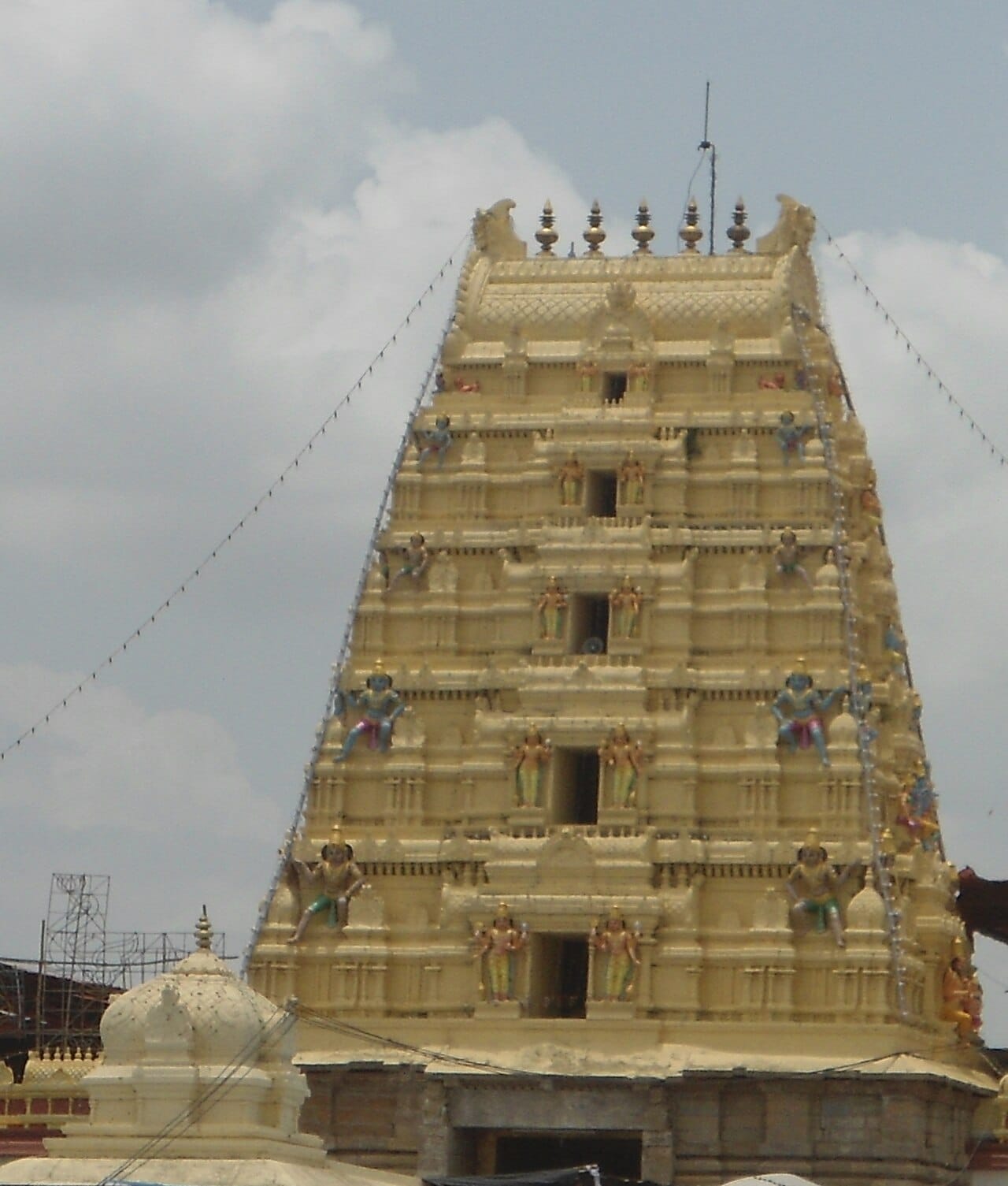 Front view of Bhadrachalam Sita Ramachandra Swamy Temple, Telangana, India