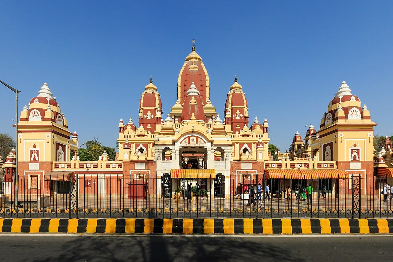 Front view of Birla Mandir (Laxmi Narayan Temple), Delhi, India