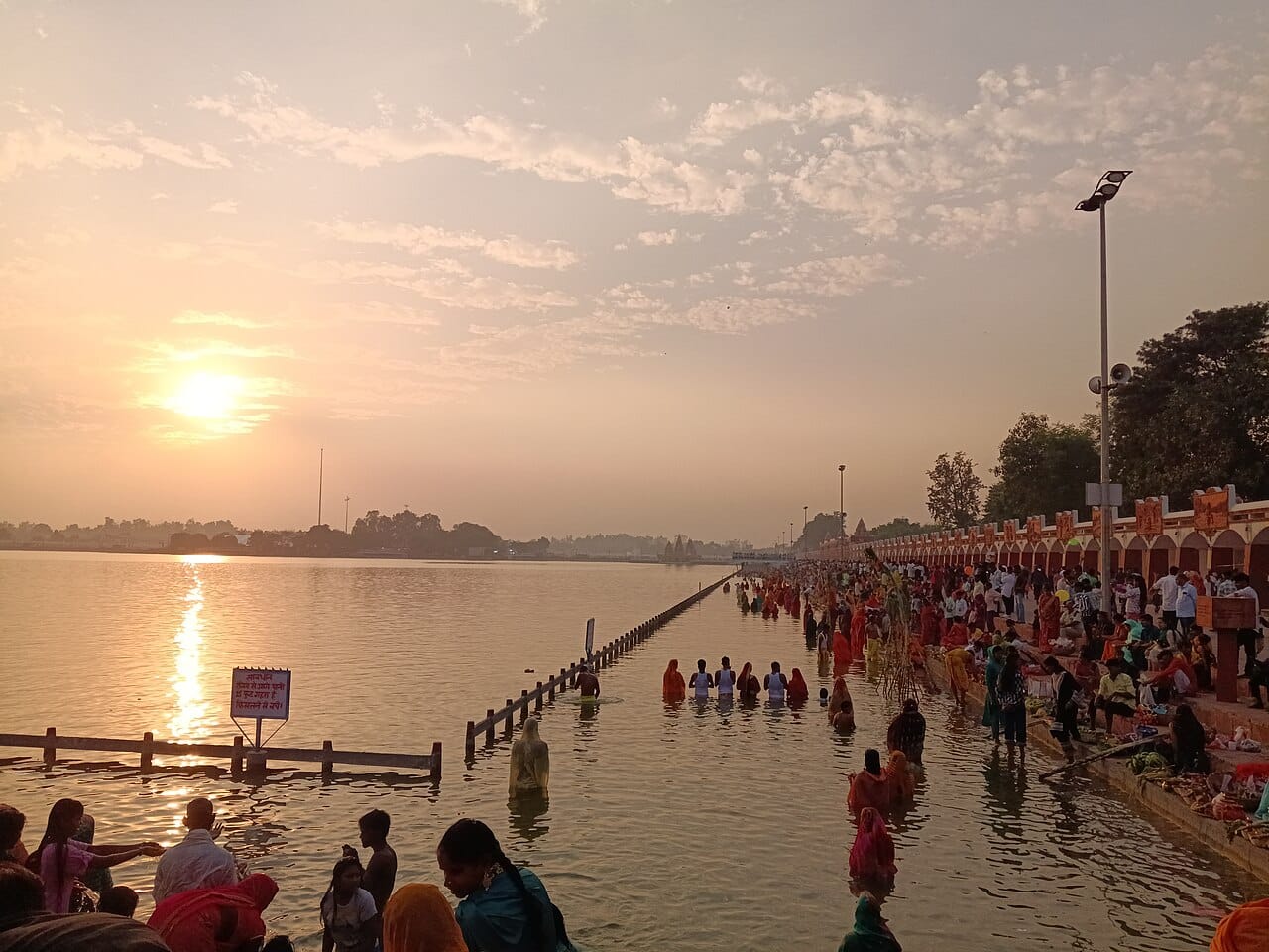 Front view of Brahma Sarovar, Kurukshetra, Haryana