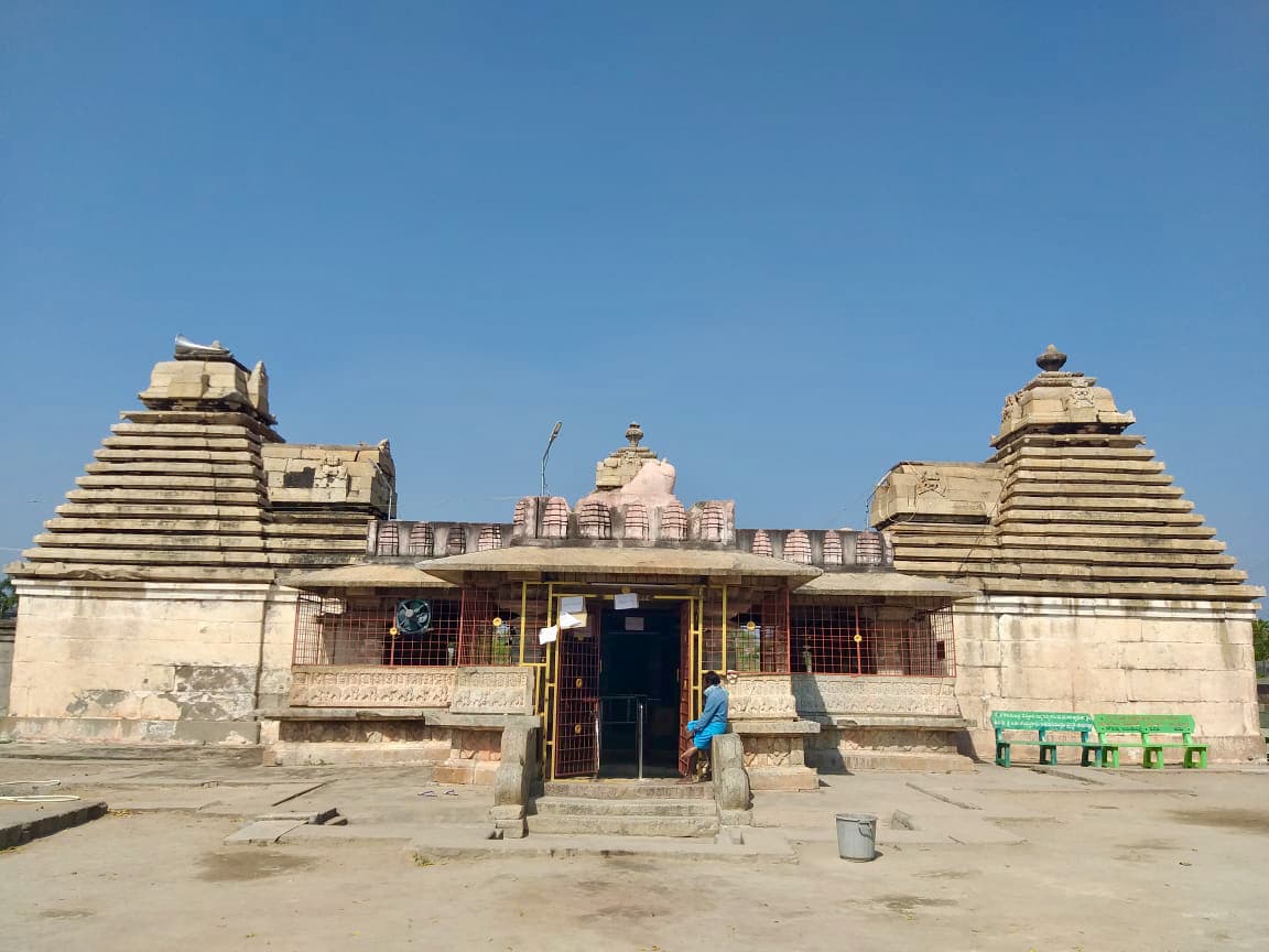 Front view of Chaya Someswara Temple, Telangana, India