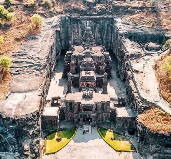 Front view of Kailasa Temple, Ellora, Maharashtra