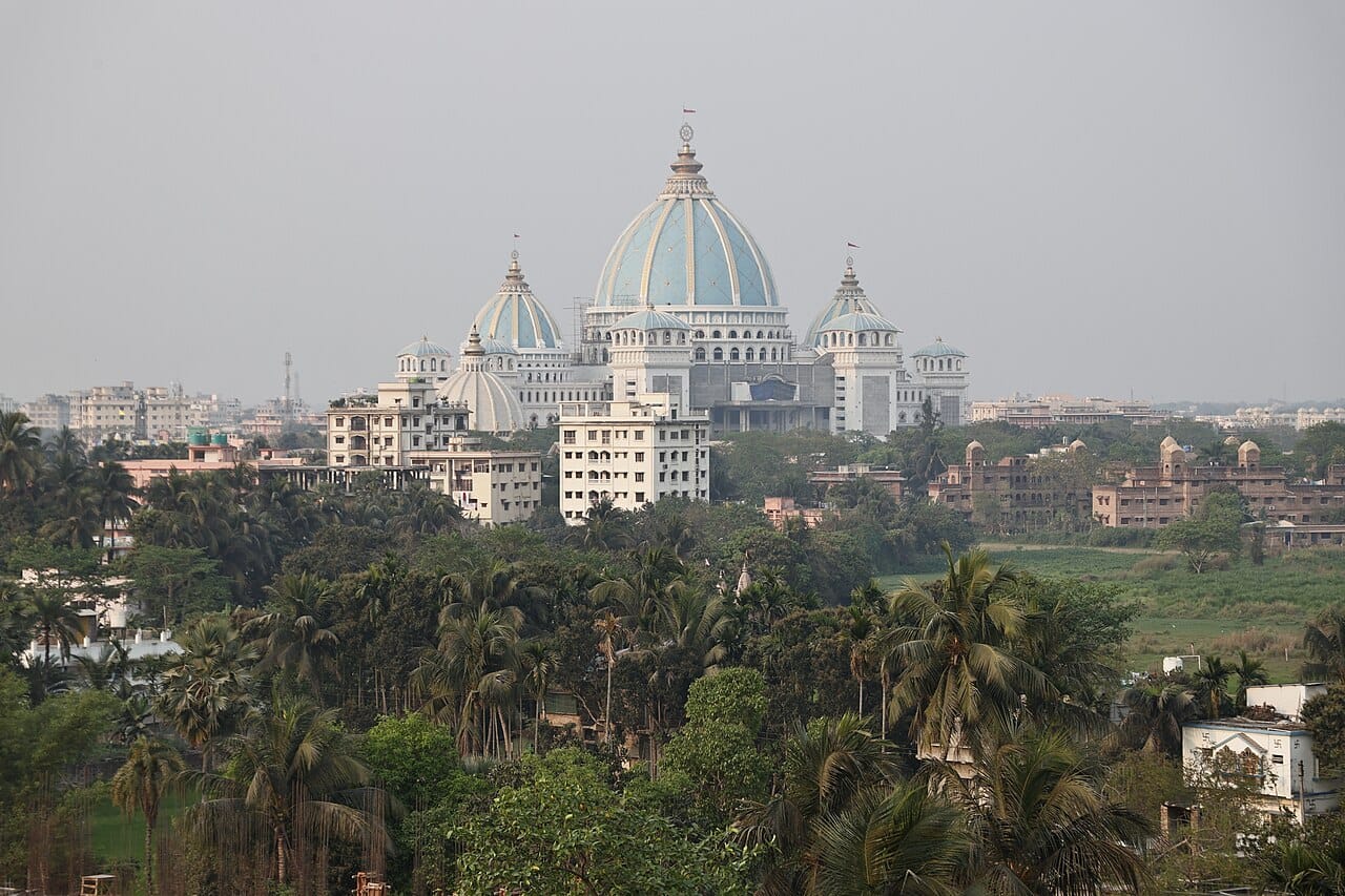 Front view of ISKCON Mayapur Nadia, West Bengal, India