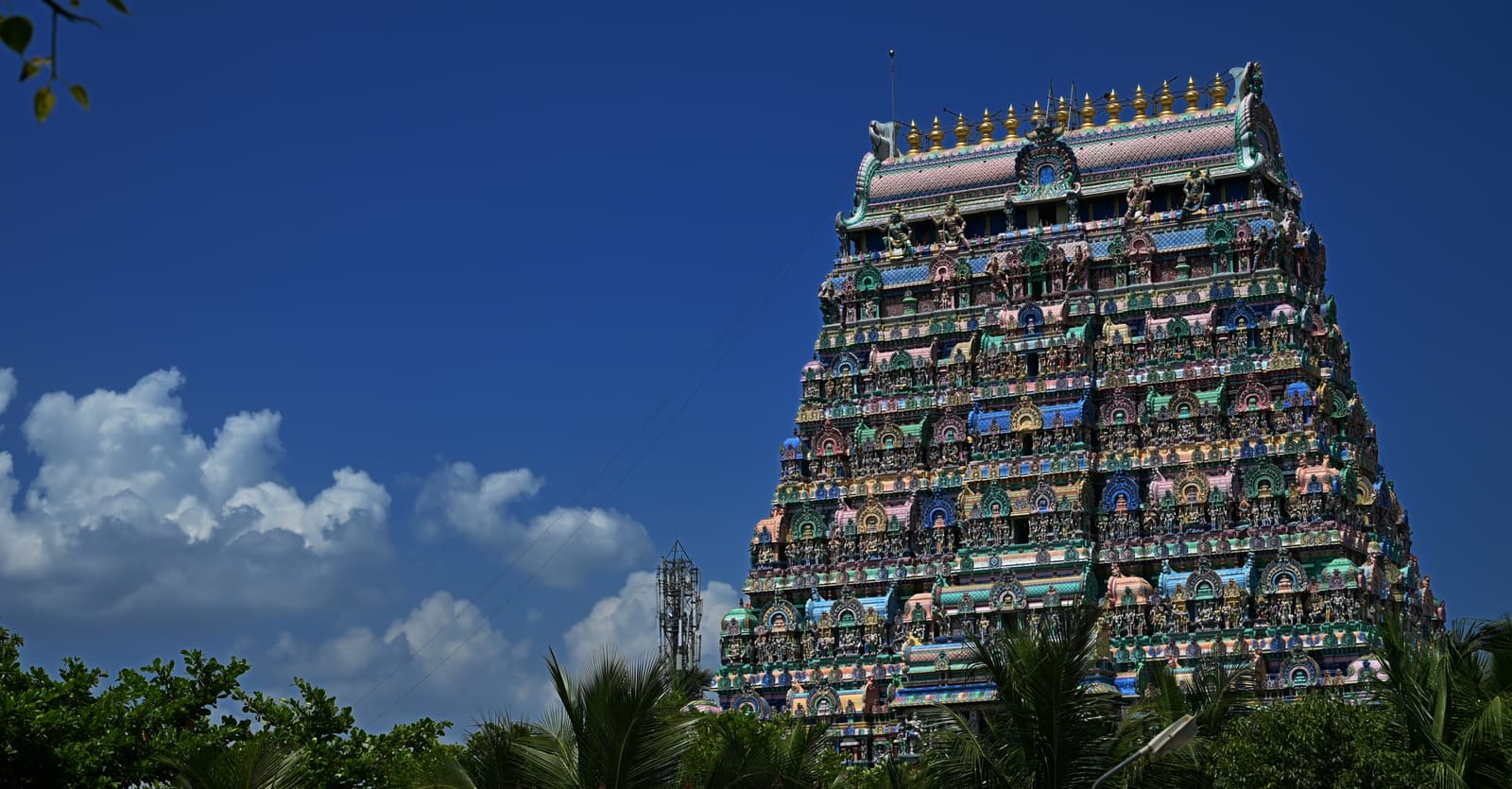 Jambukeswarar Temple's Raja Gopuram in Thiruvanaikaval, Tiruchirappalli, Tamil Nadu