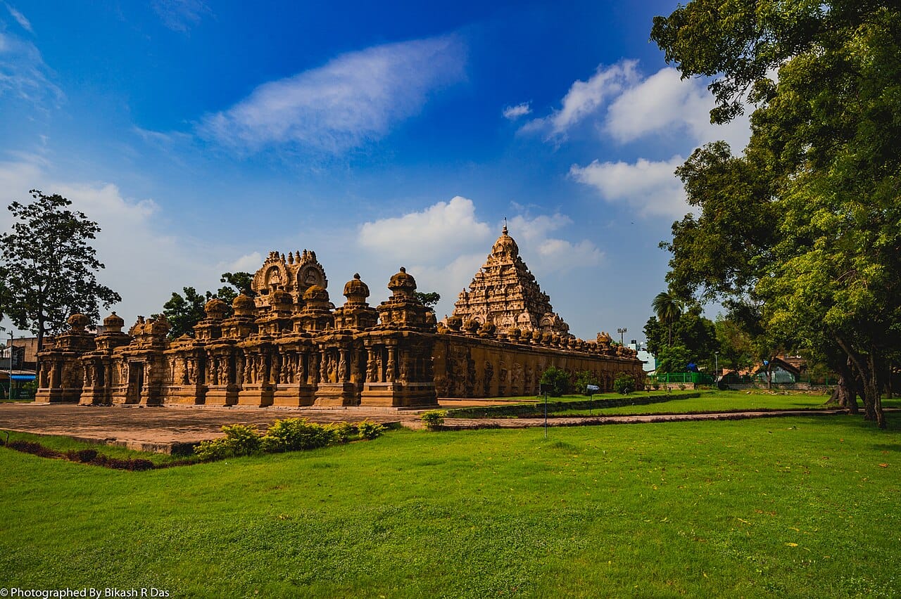 Front view of Kailasanathar Temple Kanchipuram, Tamil Nadu, India
