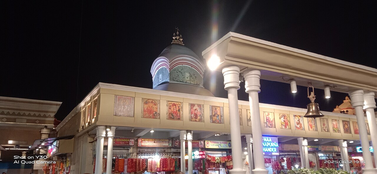 Front view of Kalighat Kali Temple, West Bengal, India