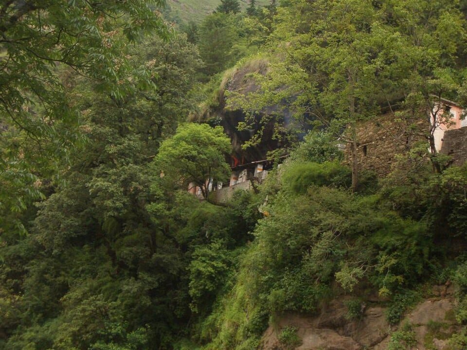 Front view of Kalpeshwar Temple, Uttarakhand, India
