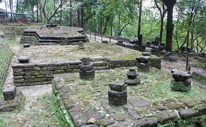 Front view of Malinithan Temple ruins, Arunachal Pradesh