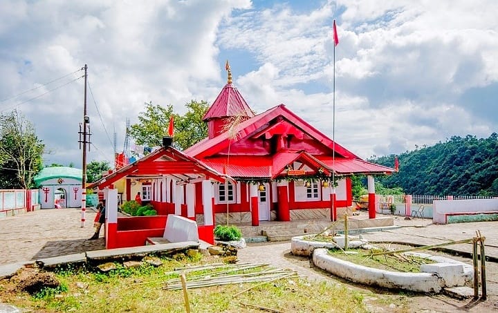 Front view of Nartiang Durga Temple, Jaintia Hills, Meghalaya