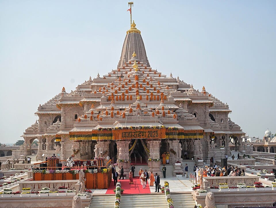 Front view of Shri Ram Janmabhoomi Mandir, Uttar Pradesh, India