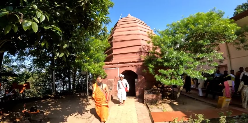 Front view of Umananda Temple, Assam, India