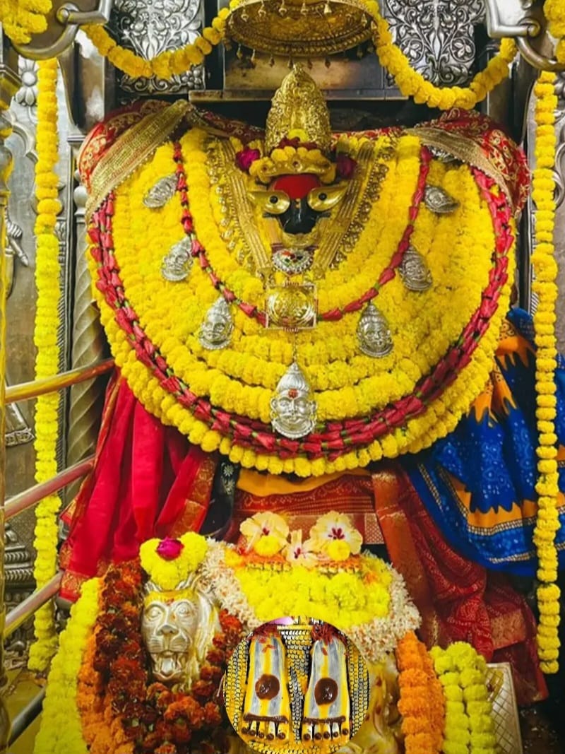 Front view of Vindhyavasini Devi Temple, Uttar Pradesh, India