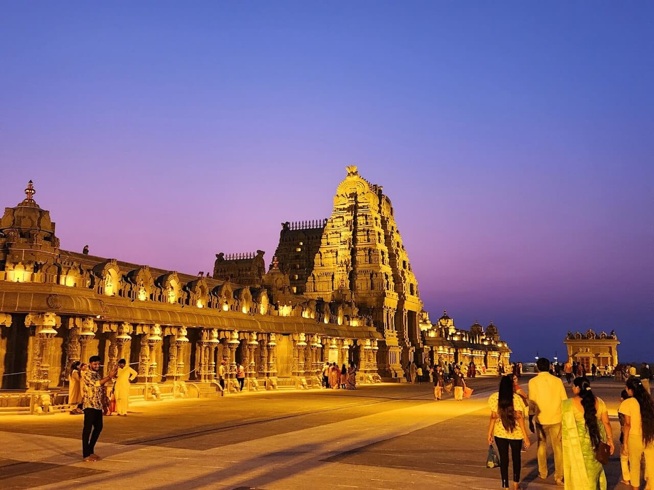 Front view of Yadadri Lakshmi Narasimha Swamy Temple, Telangana, India