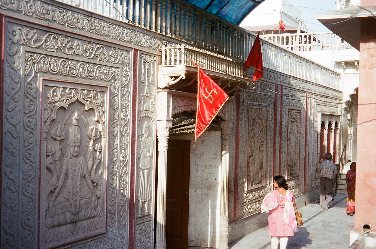 Front view of Yogmaya Temple Mehrauli, Delhi, India